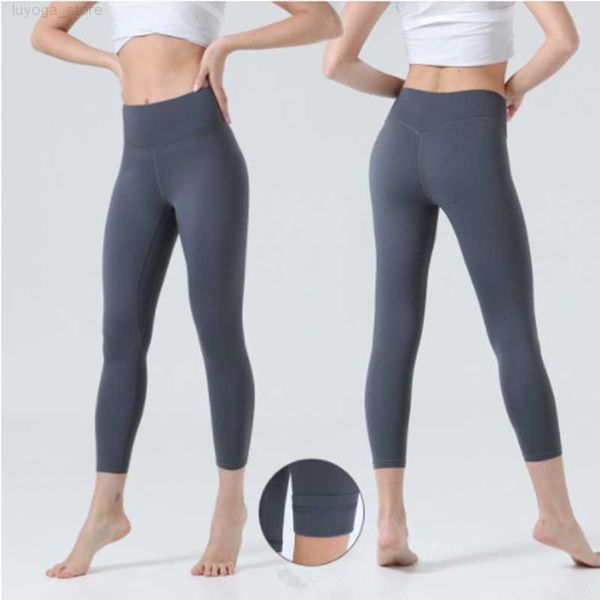 

lu yoga lu-07 winter fleece high waist yoga pants nude tight peach hip lift sportswear fitness trousers women