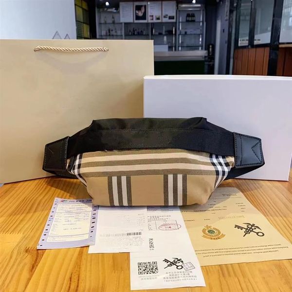 

2022 grid designer waist bags men woman chest bag bumbag shoulder crossbody fanny pack cavas handbags purses with box315e