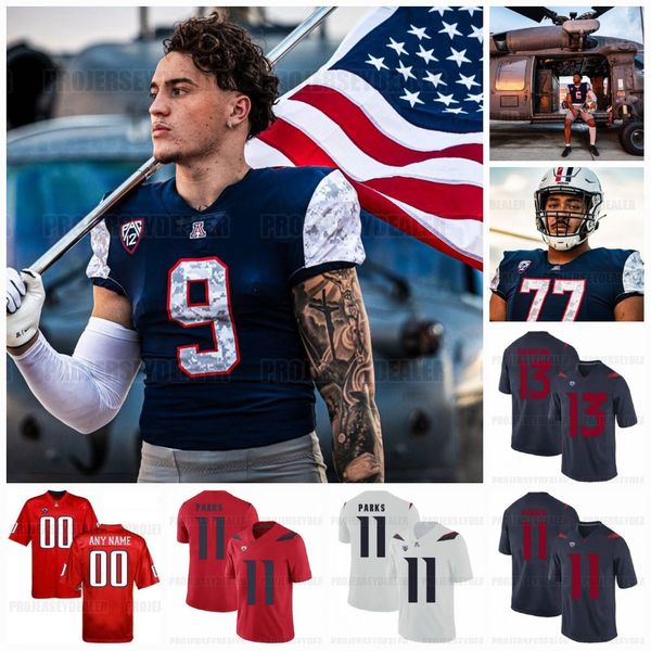 

arizona wildcats 2023 military appreciation jersey jayden de laura michael wiley noah fifita tetairoa mcmillan jonah coleman rayshon luke ja, Black