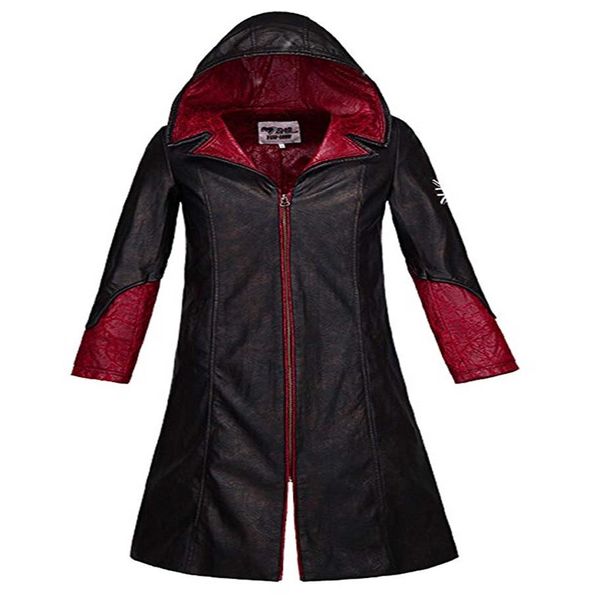 

devil may cry 5 dante men's leather coat jacket cosplay costume290b, Black