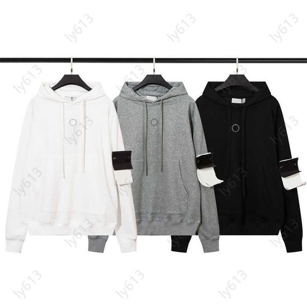 

mens hoodie stone sweatshirt designer hoodies island classic chest embroidery small label back letter printing long sleeve pullover sweater, Black