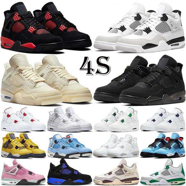 

jumpman 4 4s basketball shoe for men women j4 red thunder pine green military black cat white oreo sail seafoam university blue bred sports