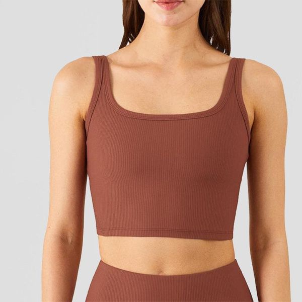 

set women utype back exercise gym sports bra nakedfeel widen straps elastic pushup padded crop top