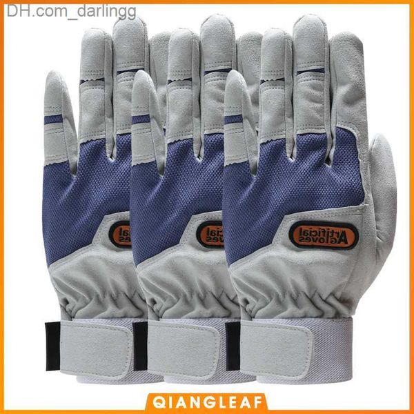 

qiangleaf 3pcs work gloves gardening glove new design microfiber security gloves sport gloves 6470 q230825, Black