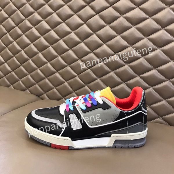 

luxurys designer sports shoes casual shoes calfskin leather white blue letter overlay platfor low sports shoes training shoes sizes 39-44 rd, Black