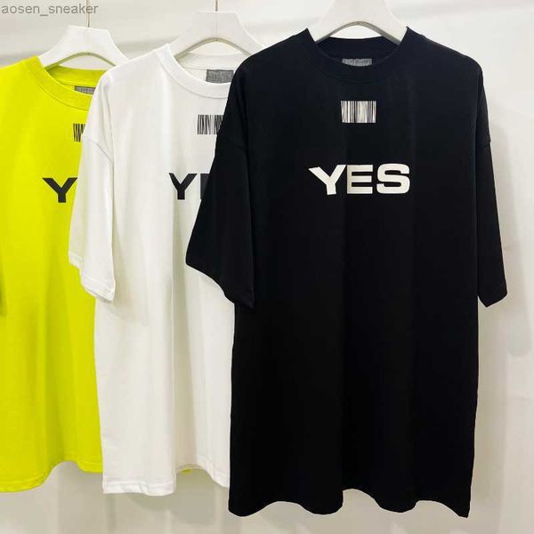 

summer fashion vetements yes no t-shirt men women oversize personalized round neck short sleeve clothing, White
