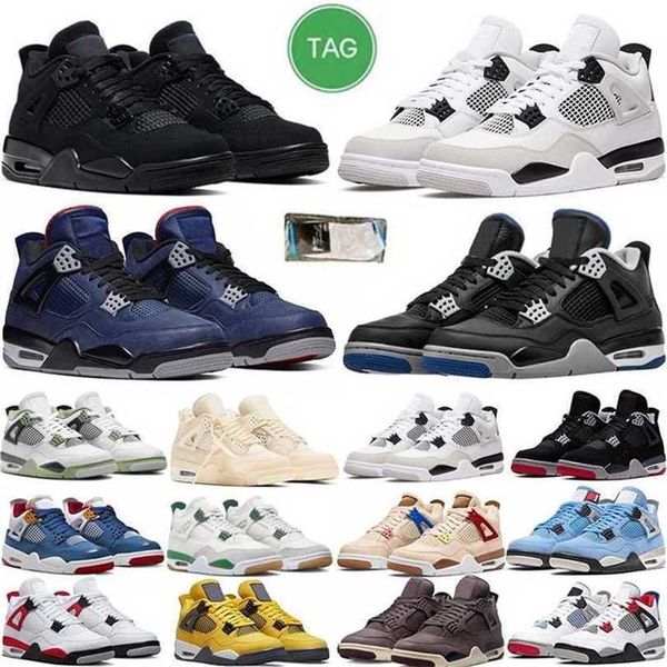 

jumpman 4s basketball shoes black cat military navy bred unc leather university blue metallic purple oreo increase wear resistant men women