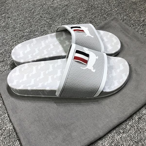 

slippers tb summer slippers fahion puppy printed stripes men shoes flip flops beach antislip outdoor causal ladies sandals 230824, Black