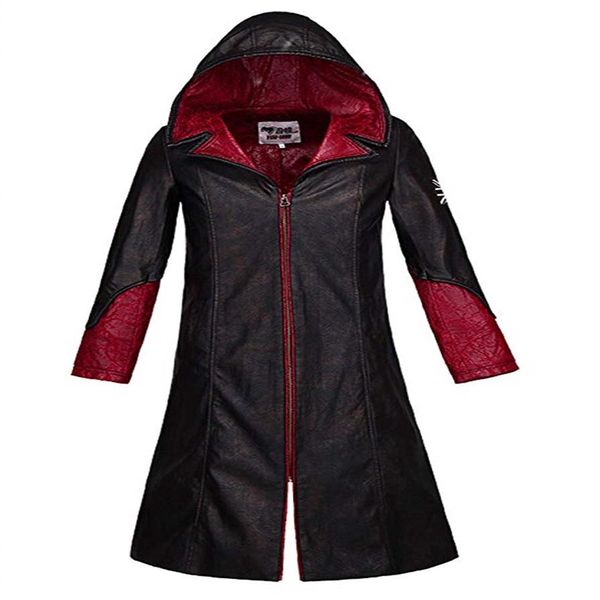 

devil may cry 5 dante men's leather coat jacket cosplay costume254a, Black