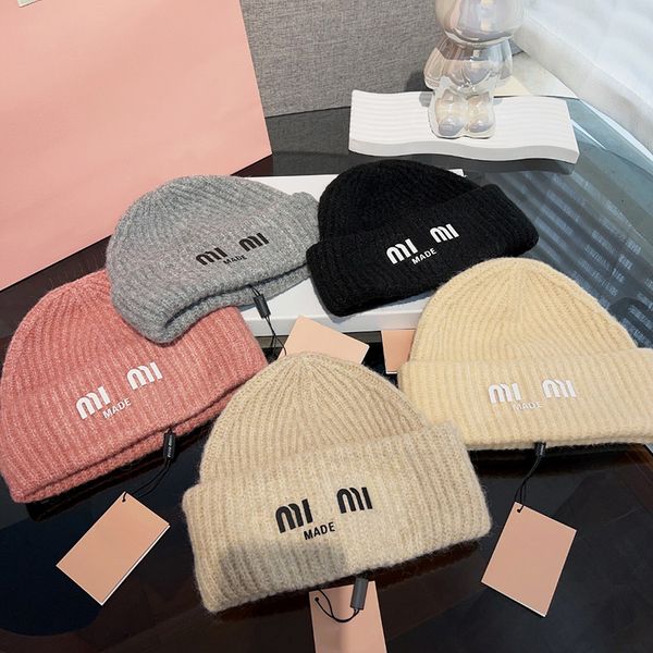 

winter desingers luxurys beanie warm knitted cap ear protection casual temperament cold cap ski caps multi-color high-quality beanie hats co, Blue;gray