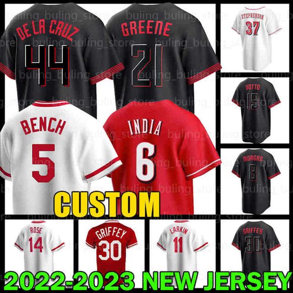 

ken griffey jr. jersey elly de la cruz jonathan india 2023 city connect johnny bench reds pete rose joey votto barry larkin hunter greene ci, Blue;black