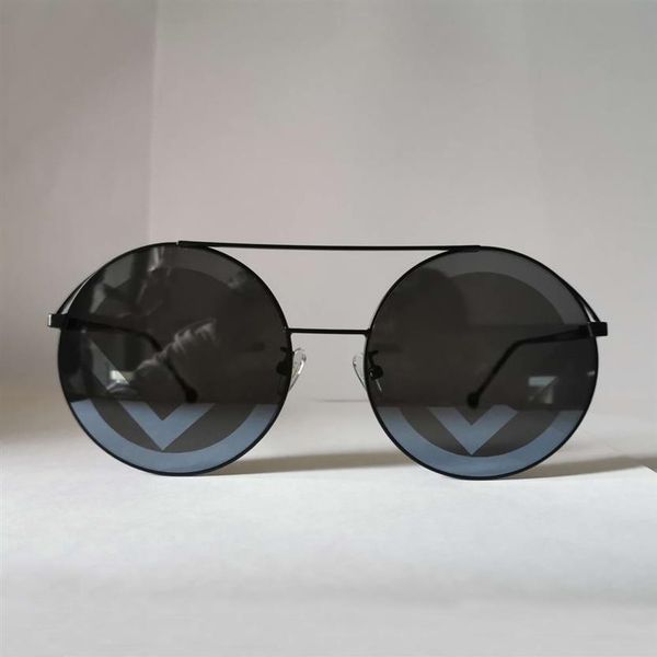 

round sunglasses 0285 black gray mirror lens fashion sun glasses for women men gafa de sol with box2136, White;black