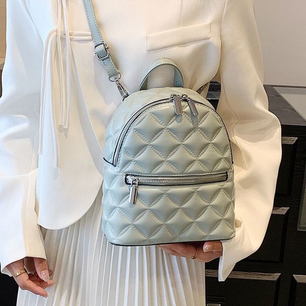 

wholesale women shoulder bag 5 colors small and light leisure backpack classic embroidered diamond handbag this year popular solid color lea