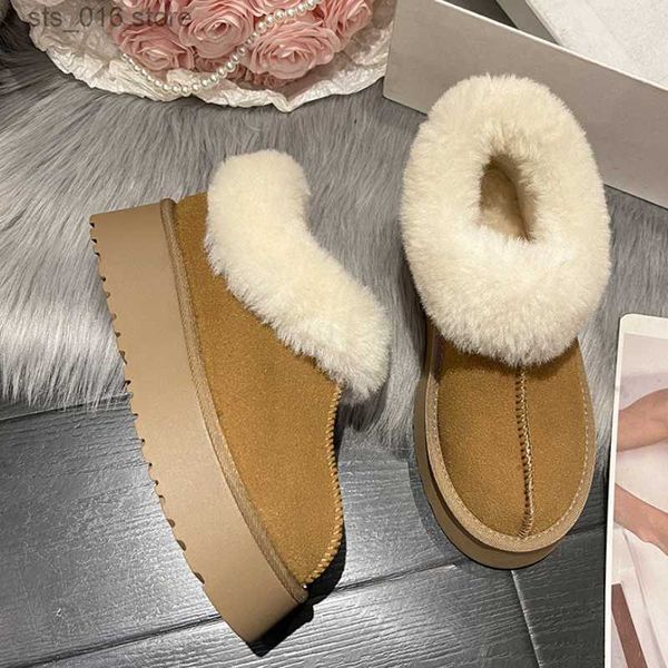 

boots new winter women short plush warm snow boots flats casual shoes suede fur chelsea ankle boots platform ladies shoes botas mujer t23082, Black