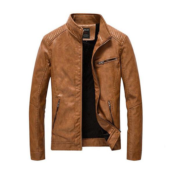 

men's jackets pu leather jacket men streetwear clothes washed fleece motorcycle fashion bomber casual coat deri mont 230824, Black;brown