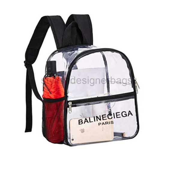 

sell designer bag pvc transparent transparent backpack outdoor portable backpack large capacity simple student backpackstylishdesignerbagsq
