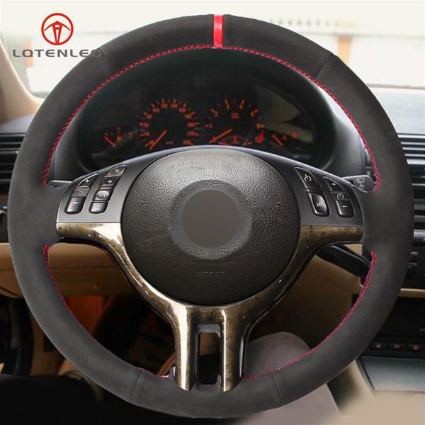 

black suede car steering wheel cover for bmw 3 series e46 2000-2006 5 series e39 2000-2003 e53 x5 2003 z3 e36 2000-20022727