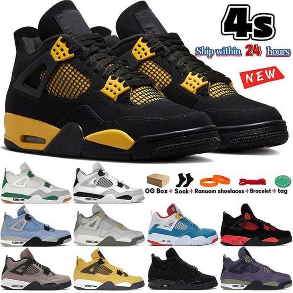 

jumpman 4 basketball shoes 4s men shoes outdoor sneakers black cat midnight navy military black white oreo sail bred red thunder 4fire red j