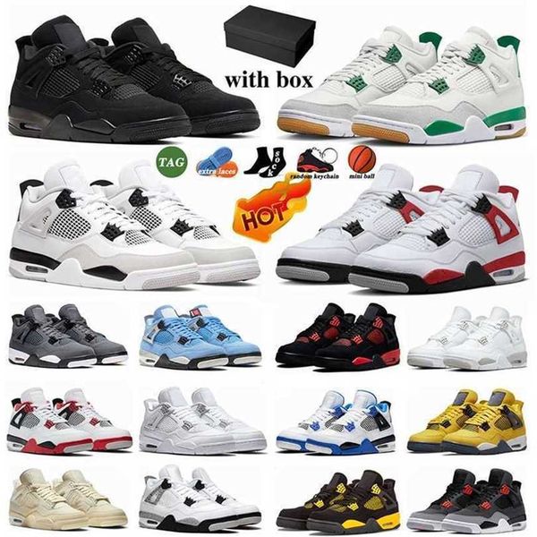 

designer basketball shoes with box womens shoe jumpman 4 retro black cat 4s white oreo j4 pine green cool greys red cements sail mens sneake