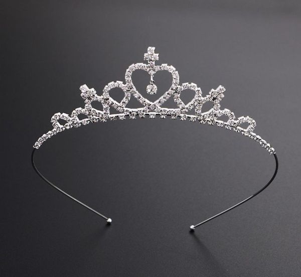 

girls princess crystal tiara crown for birthday party01233964224, Slivery;white