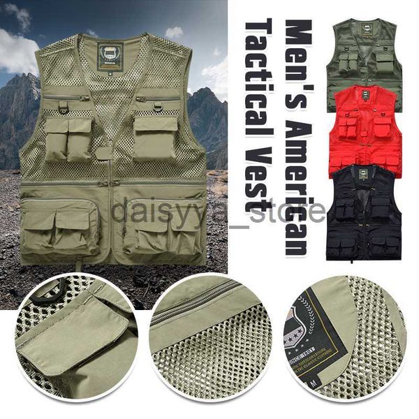 

other sporting goods plus size summer new mens tactical hiking fishing vest man pgrapher waistcoat mesh cargo sleeveless tool vest x0826