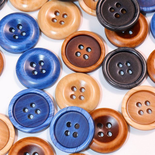 

Resin button Two eyes bread button wide edge button four eyes thin edge white lined trench coat button accessories