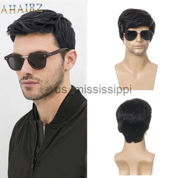

synthetic wigs short wigs for men synthetic hair black wig with bang halloween costume for man wig cosplay carnival party x0826