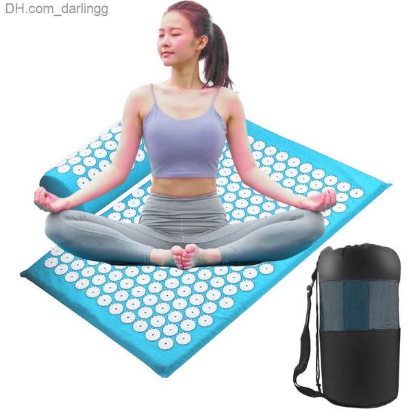 

yoga massage mat acupressure relieve stress back body pain spike cushion q230826