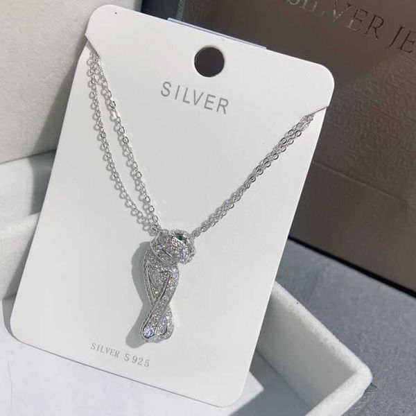 

ydsl card gaoding money leopard head s925 silver full body temperament necklace