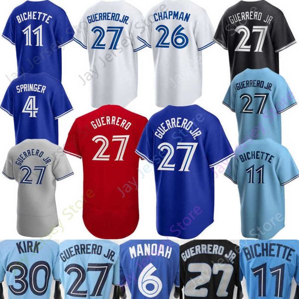 

baseball jersey kevin kiermaier vladimir guerrero jr. bo bichette matt chapman alek manoah alejandro kirk belt varsho ryu kevin gausman hick, Blue;black