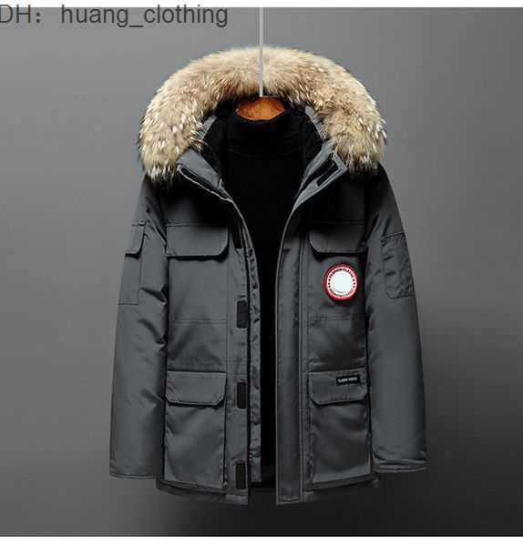 

canda goose jacket women's and men's medium length winter new canadian style lovers' working clothes thick men clothing 5 lab, Black