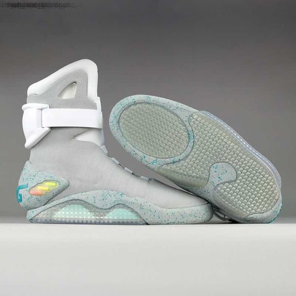 

automatic laces air mag sneakers marty mcfly's led shoes men back to the future glow in the dark gray boots mcflys sneaker with box us, Black