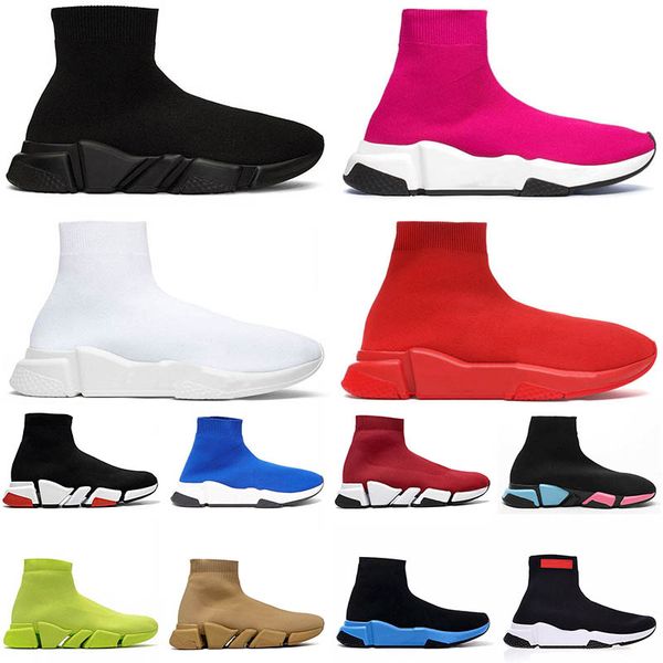 

paris triple s black socks shoes men women speedy sneakers classic slip-on platform pink beige navy brown designer boot jogging walking trai