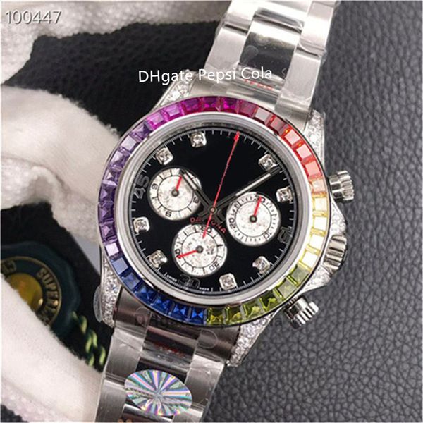 

new ceramic rainbow watch automatic mechanical timing wristwatch 116599 116598 40mm cal.4130 movement ultra thin glow waterproof men's, Slivery;brown