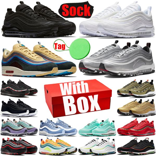 

with box 97 sean wotherspoon 97s running shoes for men women shoe triple black white gold silver mens womens trainers sneakers runners