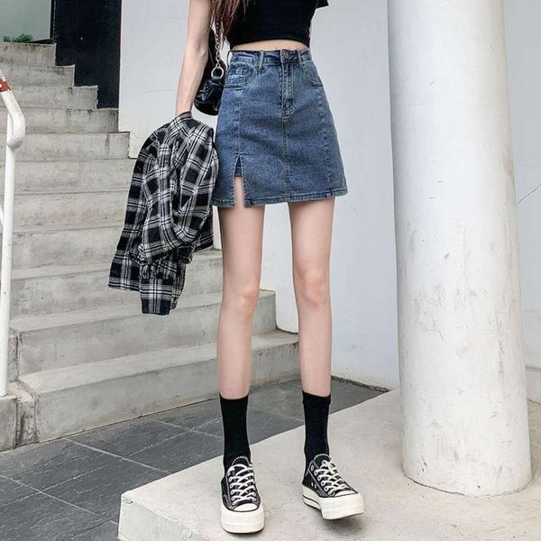 

cowgirl short skirt autumn loose high waisted word inner lining anti revealing, Black
