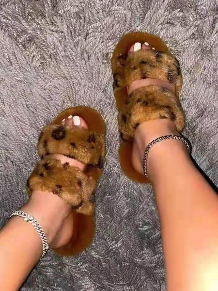 

2023 winter warm indoor fur slippers house full furry soft fluffy plush platform flats heel non slip luxury designer shoes casual ladies flo, Black