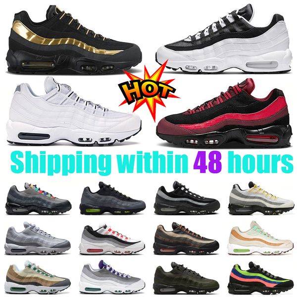 

95 running shoes men women 95s triple black white og neon dark beetroot crystal blue solar red smoke grey fish scales olive mens trainers ou