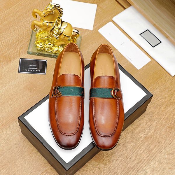 

18model genuine leather mens luxury loafers handmade monk strap wedding party casual designer dress shoes summer autumn footwear for men, Black