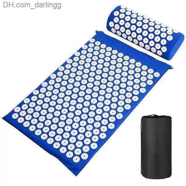 

acupressure mat sensi massage mat pillow set applicator for neck foot yoga mat with needle back cushion yoga mat q230826