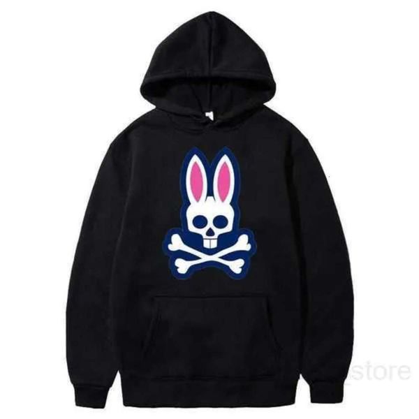 

men's hoodies sweatshirts women's psycho skeleton bunny letters print sport design drawstring hoodie haruku hooded hoody streetwea, Black