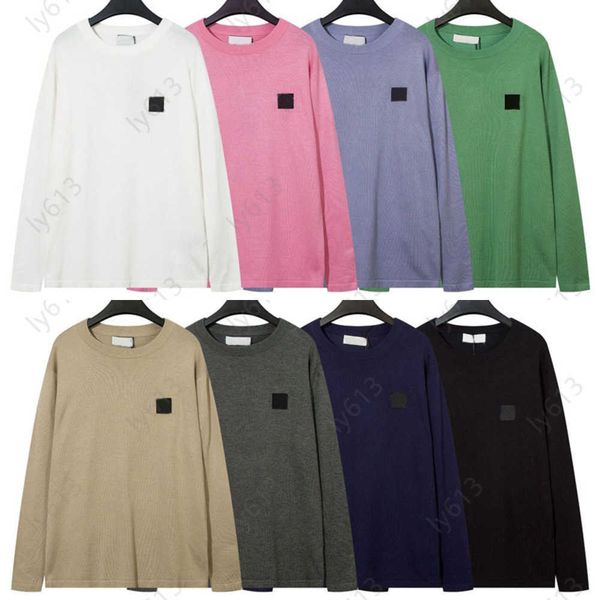 

fall men jumper designer sweatshirts foam letters printed classic small logo round neck loose co-ed pullover sweater mens stone-island hoodi, Black