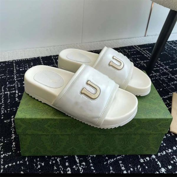 

designer black white leather men sandal letter script rubber sole slipper slingback buckle closure women sandals oversize 35-45