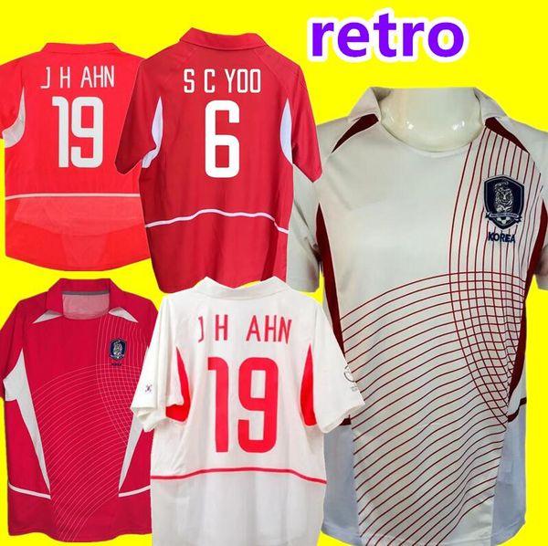 

2002 south korea retro soccer jersey c g song ahn jung-hwan m b hong park ji-sung t y kim vintage classic football shirt 8888, Black;yellow