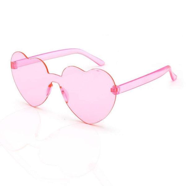 

clear jelly color heart sunglasses frameless glasses men and women, White;black