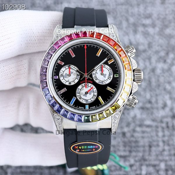

v13 ceramic watch automatic mechanical 116500 116506 men's watches cal.4130 movement sapphire glass waterproof glow chronograph wristwa, Slivery;brown
