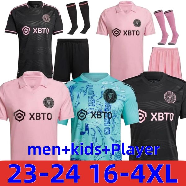 

inter miami soccer jerseys 2023 2024 cf martinez messis kids kit football shirts robert campana 3xl 4xl matuidi beckham fans player version, Black;yellow