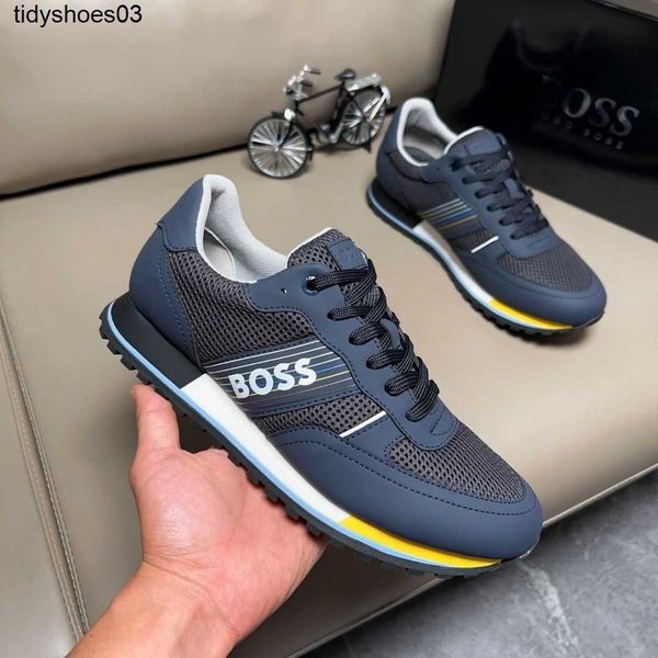 

summer new boss casual men's shoes versatile fashionable breathable high end quality ultra light and thin men's low sports shoes, Black