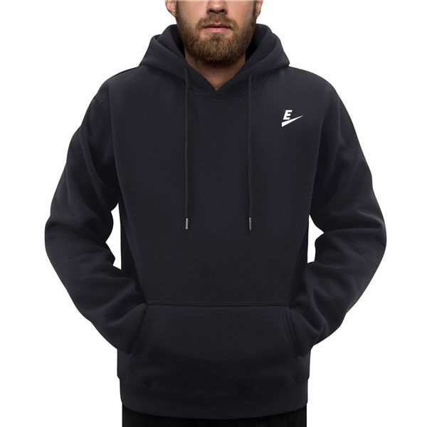 

brand mens hoodies sweatshirts pullover sportwear hooded long sleeve print hoody clothing casual, Black