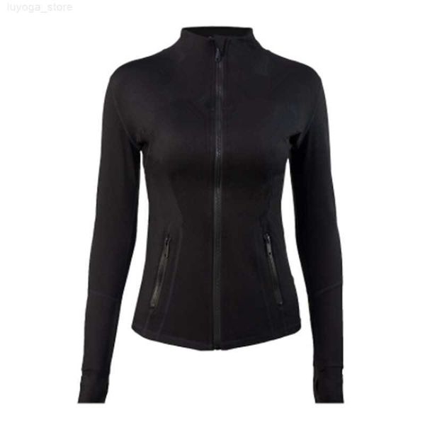 

lu yoga women yoga jacket sweatshirts with zipper autumn long sleeve gym coat fitness tight waist push up workout slim sporting